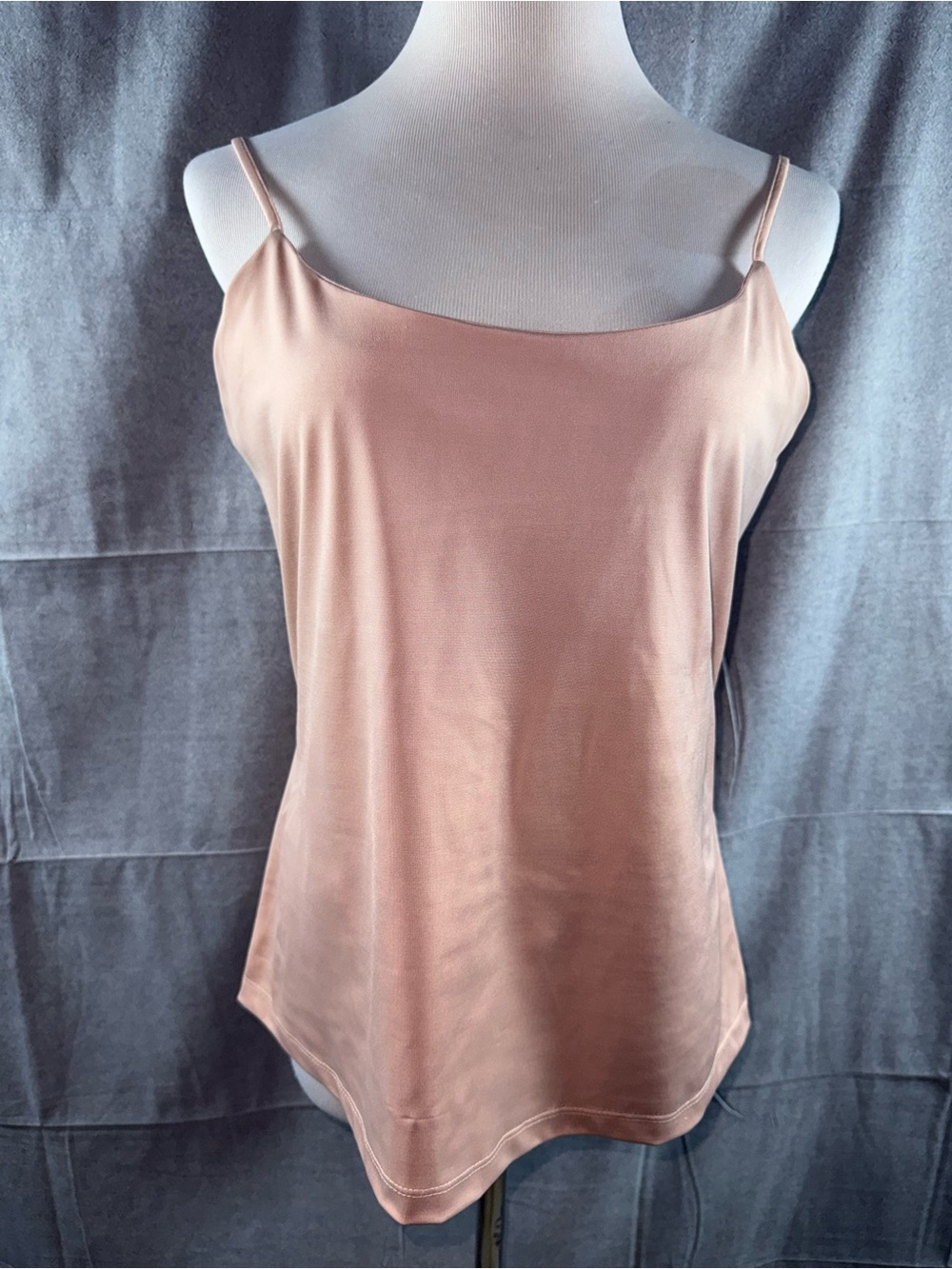 2713-Boston Proper Satin Spaghetti-Strap Cami in Blush Tan